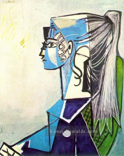 Porträt Sylvette David 25 au fauteuil vert 1954 Kubismus Pablo Picasso Ölgemälde